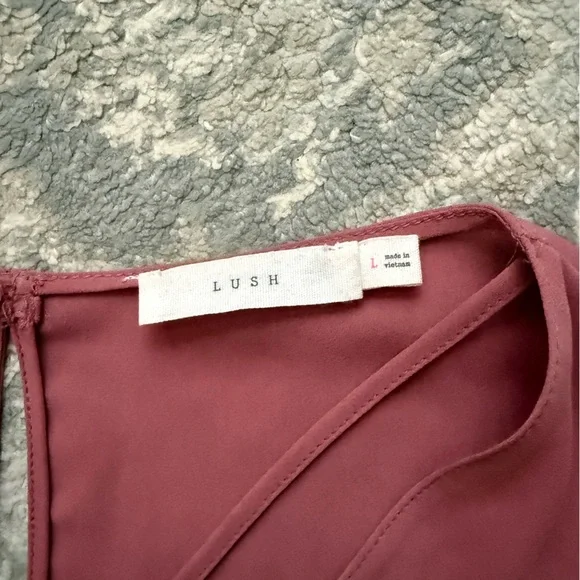 Lush Dusty Rose Crisscross Blouse - Picture 8 of 9